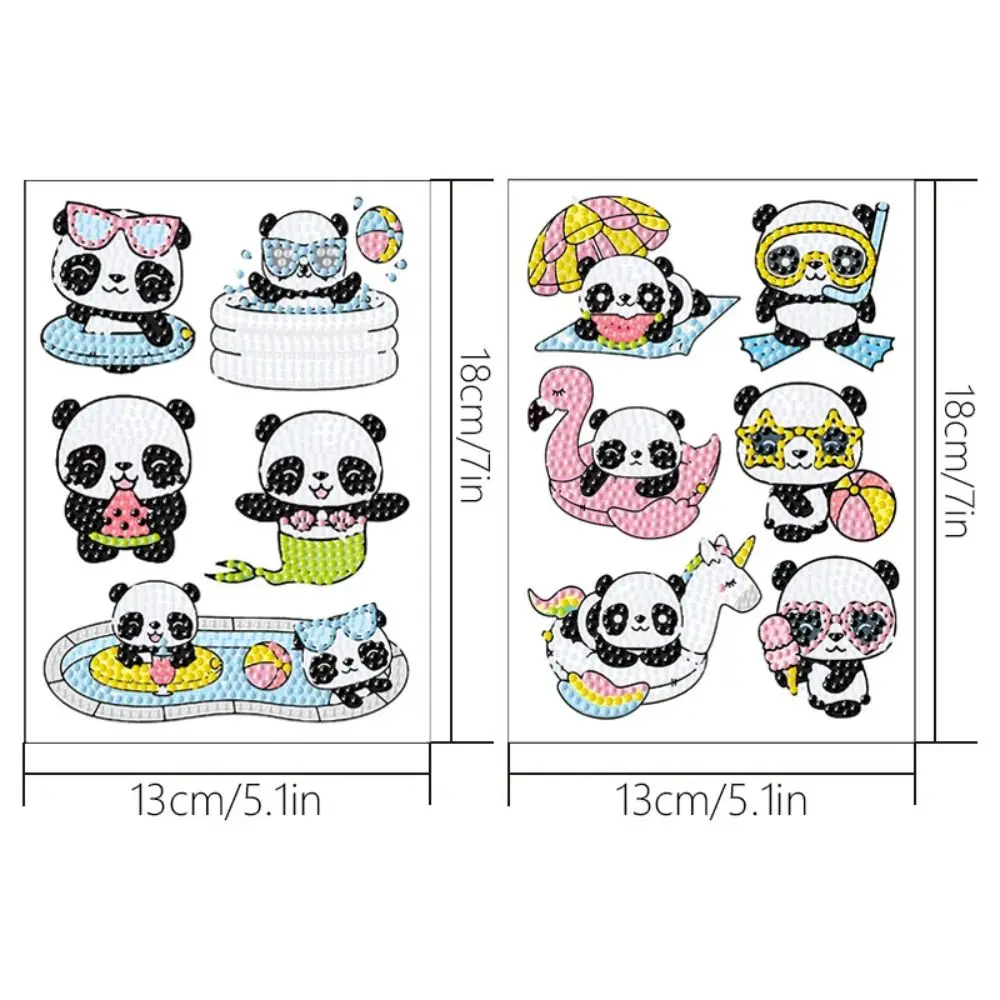 Panda, dinosaurio, León, Etc. Pegatinas de pintura de diamante redondas DIY, pegatina de pared de diamante redondo de Animal, Material de PVC