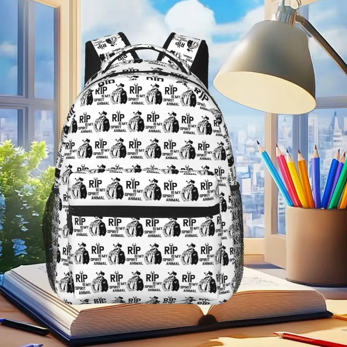 Rip Wheeler Rip Is My Spirit Animal Dutton Ranch Yellowstone Rucksack, Studenten-Büchertasche, Schultasche, Umhängetaschen für Männer und Frauen