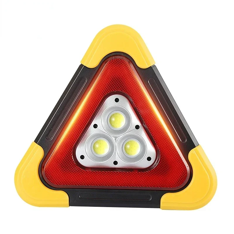 Portable Three-in-one Car Emergency Breakdown Warning Triangle for Car Tripod with LED Lighting and USB Charging Port