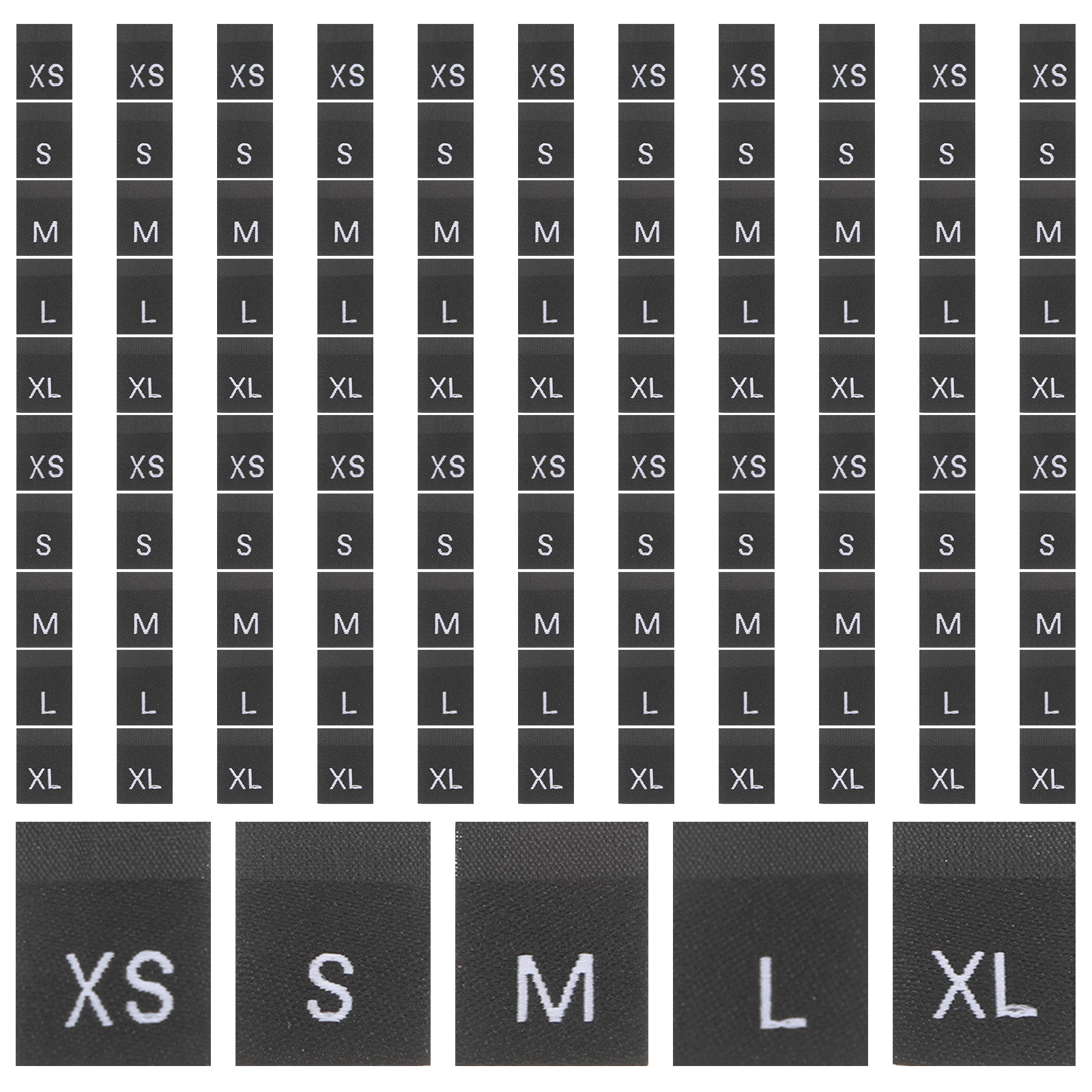

500pcs Clothing Size Tags Garments Woven Washable Clothes Number Tags Costume Size Labels for Pants Bags Shoes File Folder