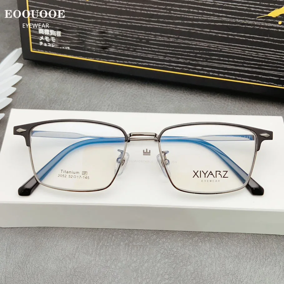 

High End Series Glasses Men Glasses Pure Titanium Eyewear Myopia Hyperopia IP Non Fading Electroplating Recipe Lenses Oculos