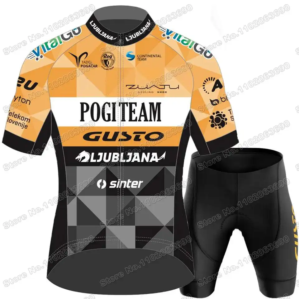 2025 Pogi Team Gusto Ljubljana Cycling Jersey Set Summer Cycling