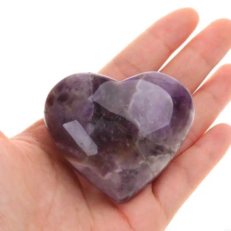 

G99A Heart Shaped Natural Crystal Stone Healing Energy Stone Ornament for Home Bedroom Decoration Meditation Gift