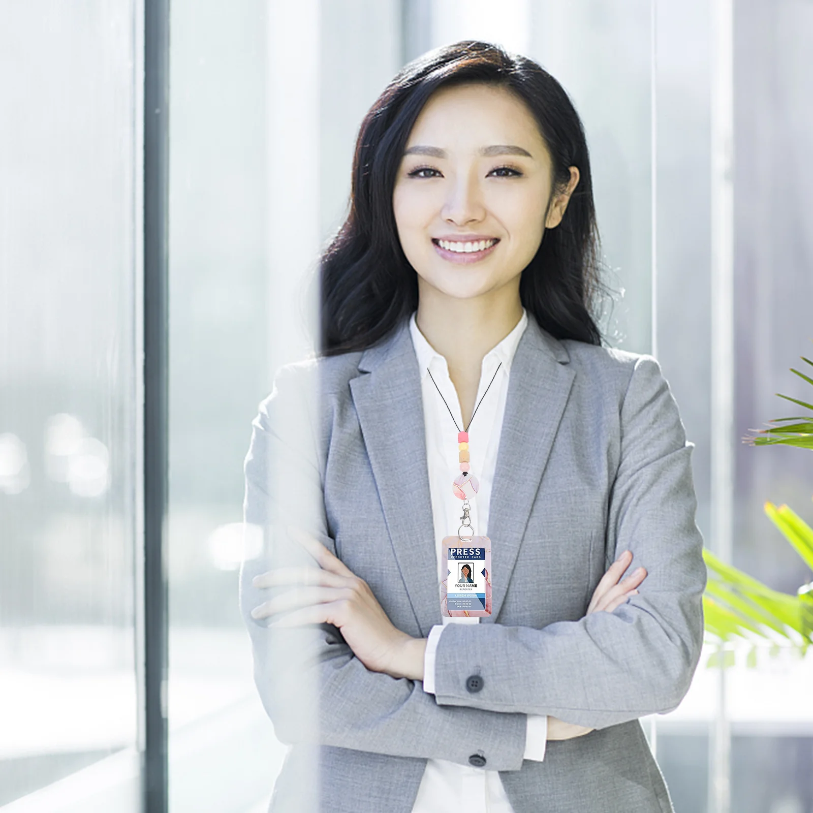 

1 set Slide Open Card Holder Name Badge Holder Id Card Sleeve Vertical Badge Protector For Work School Nurse Staff Clear Window