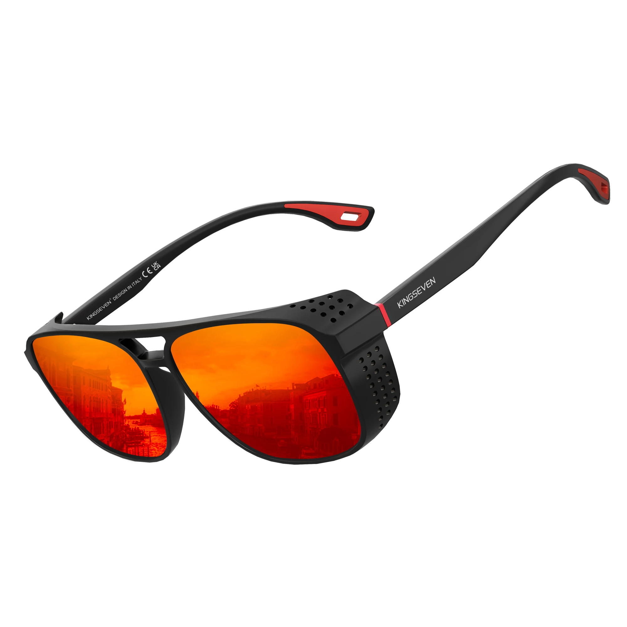 KINGSEVEN Trendy Rechteck Große Rahmen Sonnenbrille Vintage Polarisierte Frauen Männer Gläser Kausalen Fahren Urlaub Brillen UV400 – Detail 4