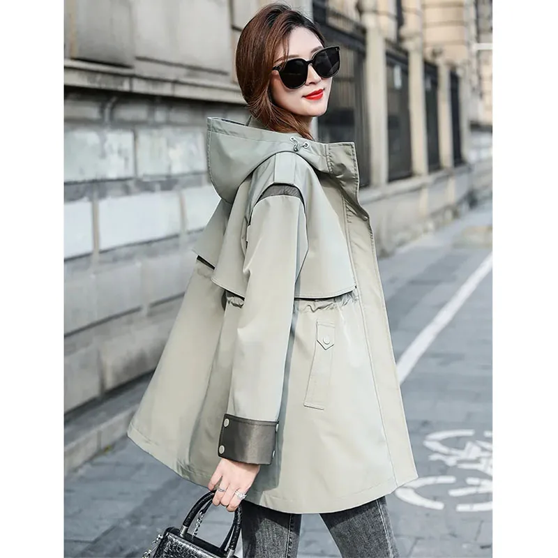 

Europe Station 2023 Spring Autumn New Coat Women Korean Fashion Loose Workwear Windbreaker Jacket Female Long Short Outwear Tide