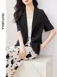 SENTUBILA Blazer for Women 2024 Summer Fashion Loose Short Sleeve Button Office Lady Business Work Suit Jacket Tops 132X49692