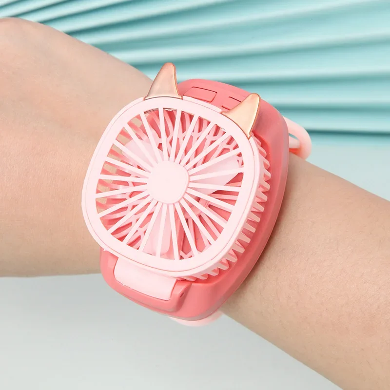 MINI USB Fan Watch Generation Children Cartoon Hand-held Wrist Band Electric Fan Children's Day Gift Toy USB Gadgets