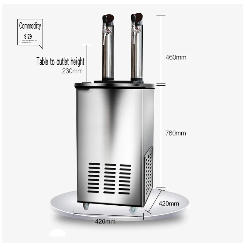 Distributeur de bière électrique avec capacité tendue réglable, réfrigérateur commercial, machine à bière pression refroidie à l'eau