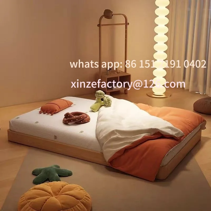 

Customizable floor bed, oak floor bed, bed without bedhead, single bed, tatami bedroom, solid wood children's bed