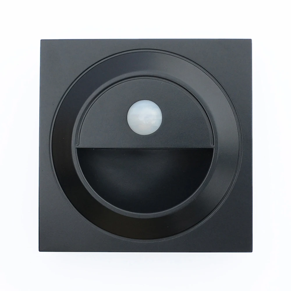 Embedded Step Light Motion Sensor Staircase Lighting fit EU Round 60mm Box Pir Footlights Indoor Wall Lamp Closet Corridor 220v