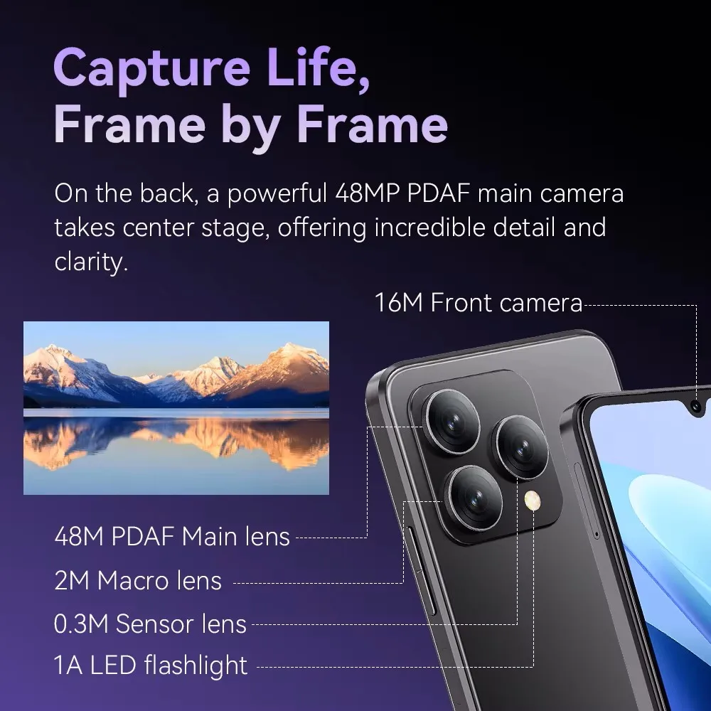 Cubot A40 هاتف ذكي Android 15 12 GB(4 + 8 )+ 256 GB 6,88'' 120Hz 5100 mAh NFC/GPS التعرف على الوجه 4G Telephone Portable IPS