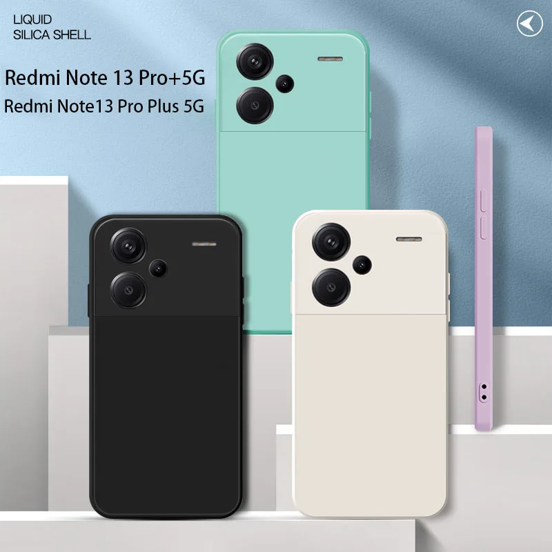 

Square Liquid Silicone Phone Case for Redmi Note13 Pro Plus 5G Camera Protection Cover Fundas For Xiaomi Redmi Note 13 Pro + 5G