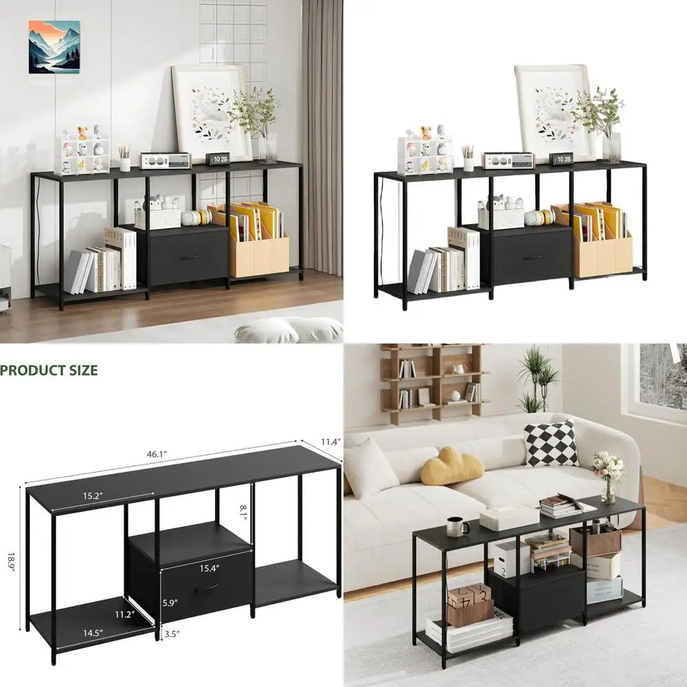 

55 Metal TV Stand - Sleek Modern Design, LED Lighting, Versatile Storage, Compact & Durable