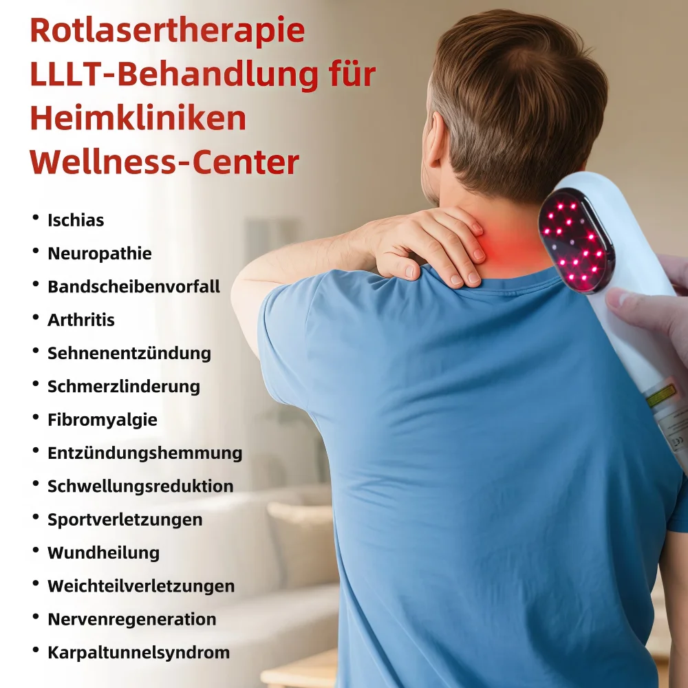 

650nm 808nm Dual Wavelength Laser, 560mW Portable LLLT Device for Cold Laser Therapy and Muscle Pain Relief in Back Neck Knee