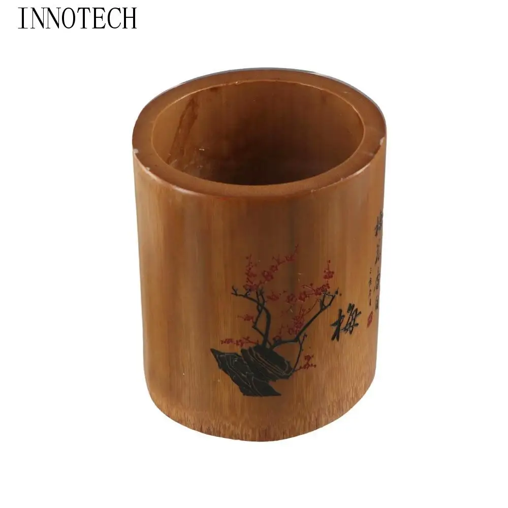 

Durable Multifunctional Desktop Storage Box Chinese Style Plum Blossom Pen Holder Cylindrical Chrysanthemum Pencil Box Cosmetics