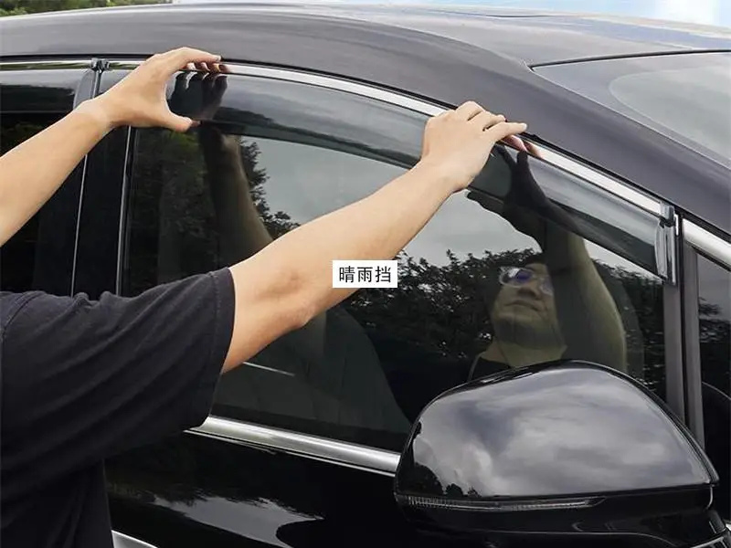 Car Styling Window Visor For BYD Denza D9 2022 + Smoke Vent Deflector Guard Cover Awning Sun Rain Eyebrow Decoration Accessories