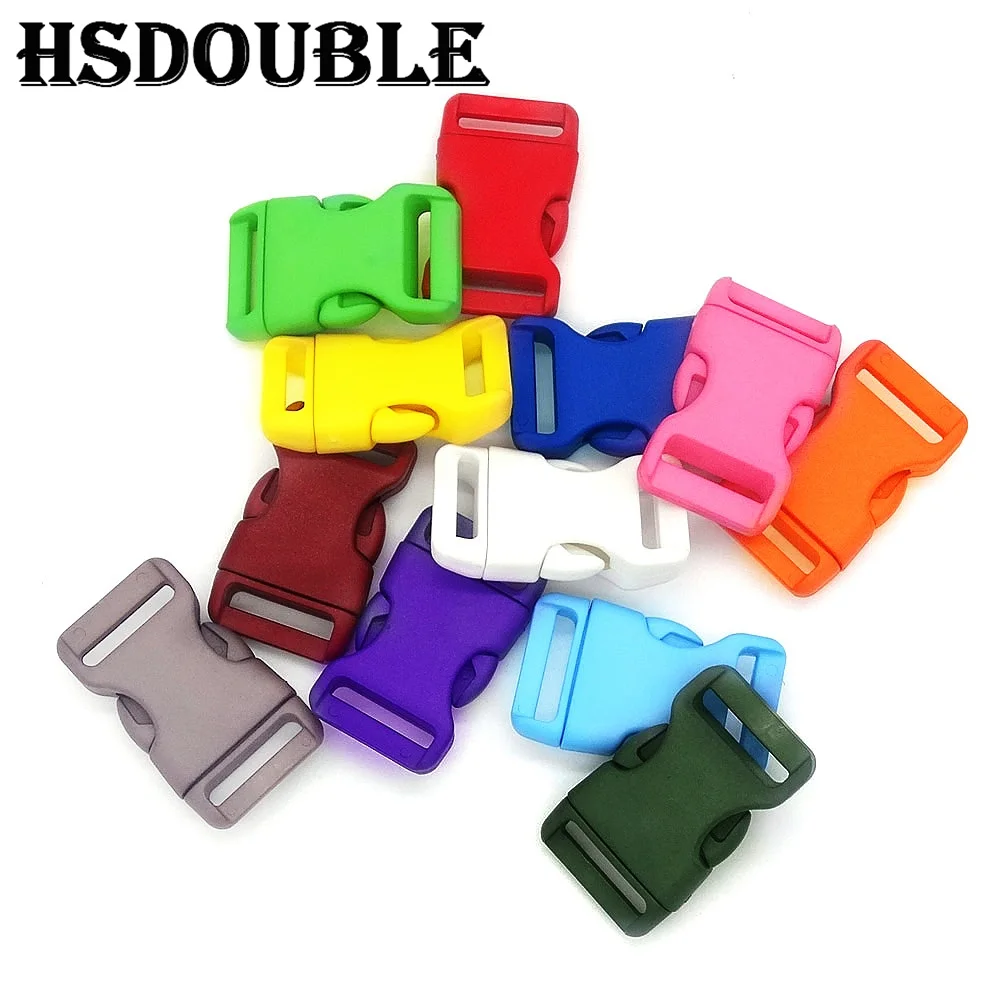 12 Pcs/Pack 3/4'' Plastic Colorful Contoured Side Release Buckles Webbing Size 20mm For Paracord Bracelets/Backback 12 Colors