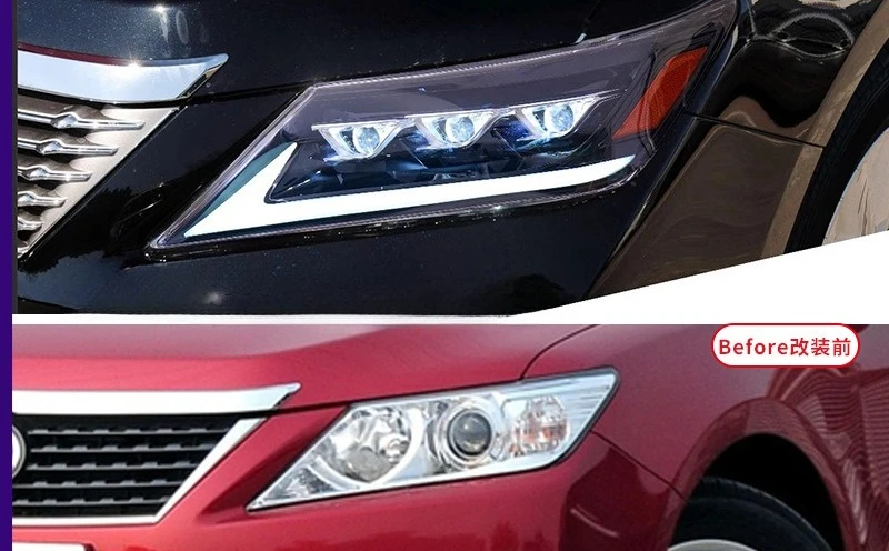 

Applicable To Toyota Camry 12-14 Three-eye Headlight Assembly Modified LED Daytime Running Light Running Water Turn Signal