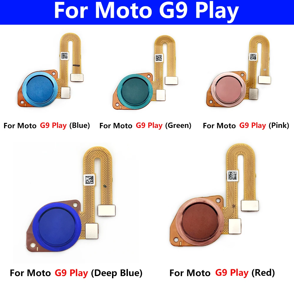 10 Pcs Fingerprint Scanner Home Button For Moto G9 Play One Hyper G Power E7 Plus Fingerprint Menu Return Key Sensor Flex Cable