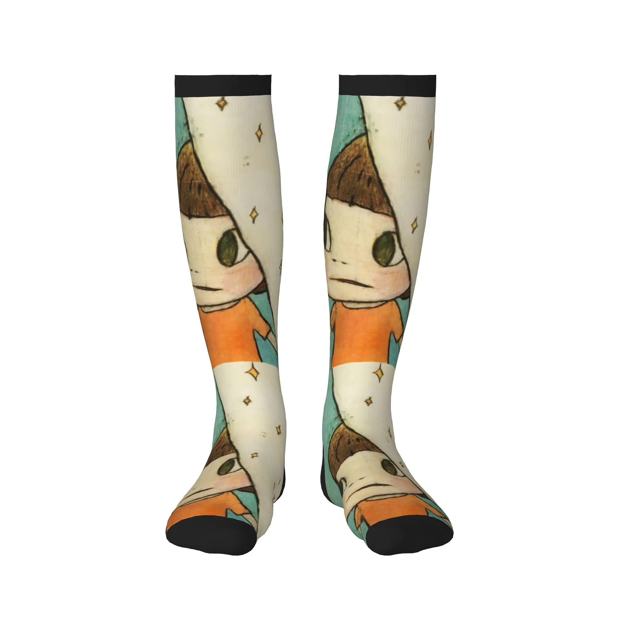 Fashion Mens Yoshitomo Nara Japanese Manga Anime Dress Socks Unisex Breathbale Warm 3D Printing  Sports Compression Socks