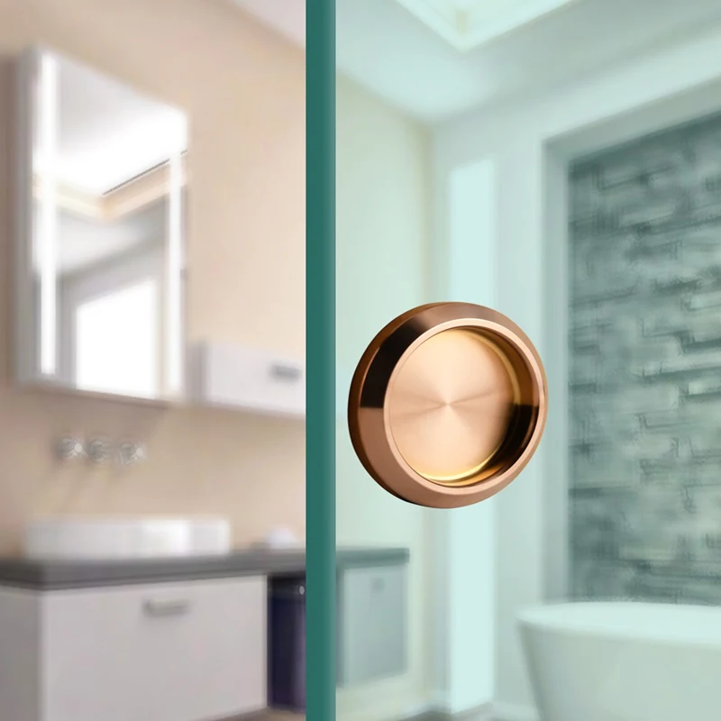 

304 Stainless Steel Concealed Sliding Door Handle Round Knob No Drill Shower Glass Door Pull