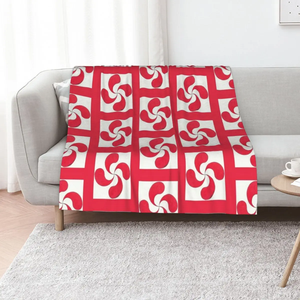 Basque Cross - Lauburu Throw Blanket Summer Beddings Moving Cute Plaid Flannel Summer Shaggy Blankets
