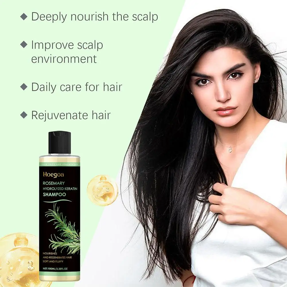 

Deep Nourishing Hair Shampoo100ml Rosemary Extract Hydrolyzed Keratin Gentle Non-irritating Formula All Hair Types Hair Care