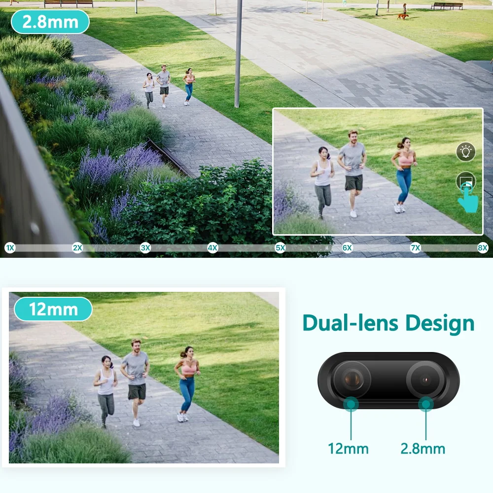 BESDER 4K 8MP PTZ WiFi Dual Lens Camera 8X Digital Zoom AI Human Detect 4MP P2P Wireless Outdoor CCTV Security IP Camera iCSee