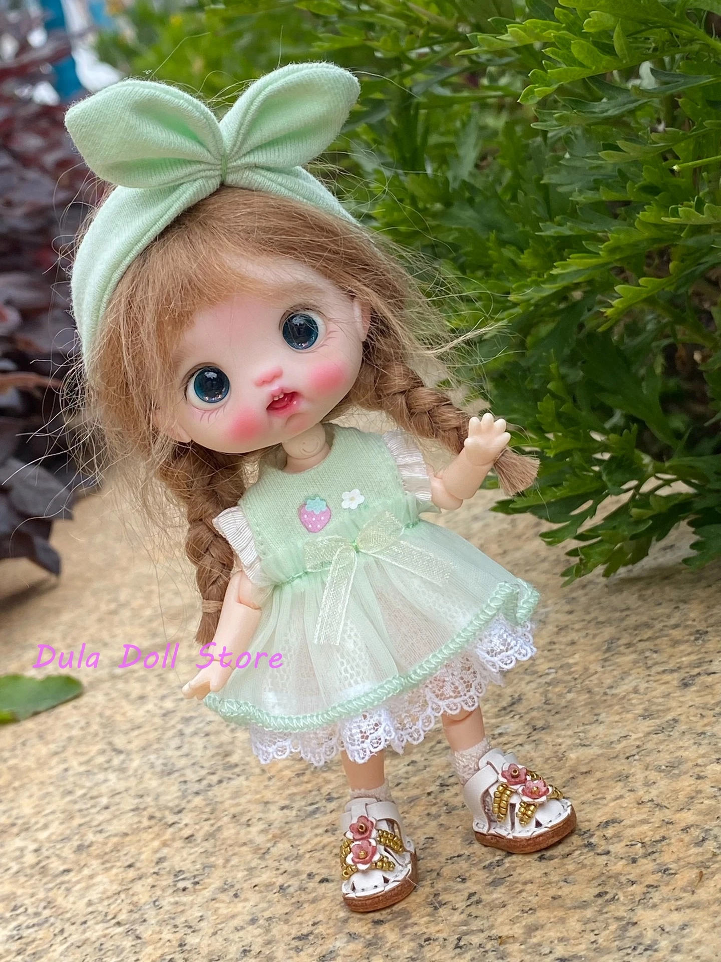 S Dula Boneca Roupas Véu Verde claro fresco para boneca ob11 GSC