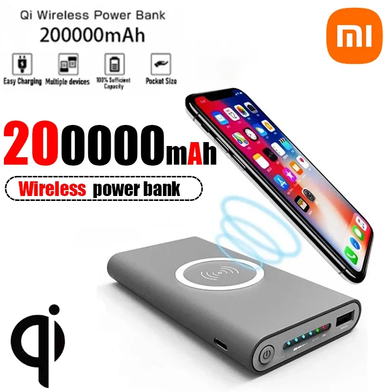 

Xiaomi 200000mAh High Capacity Power Bank Two-Way Wireless Fast Charging Powerbank Portable Charger Type-C External Battery