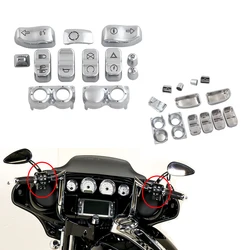 Motorcycle Accessory Hand Switch Housing Button Cap Kit Chrome For Harley Touring Road King Electa Street Tri Glide 2014-UP New