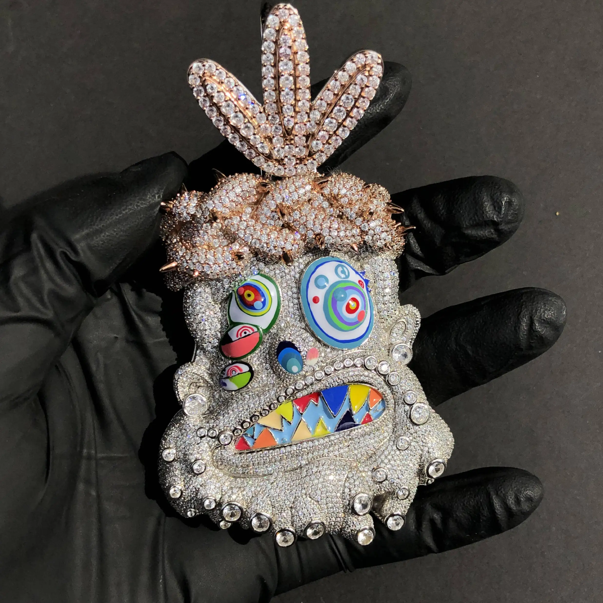 

Sweet Hip Hop Iced Out Cake Pendant Necklace Bling Bling Enamel Micro Pave Zircon Jewelry forMen amuletos de protección poderosa