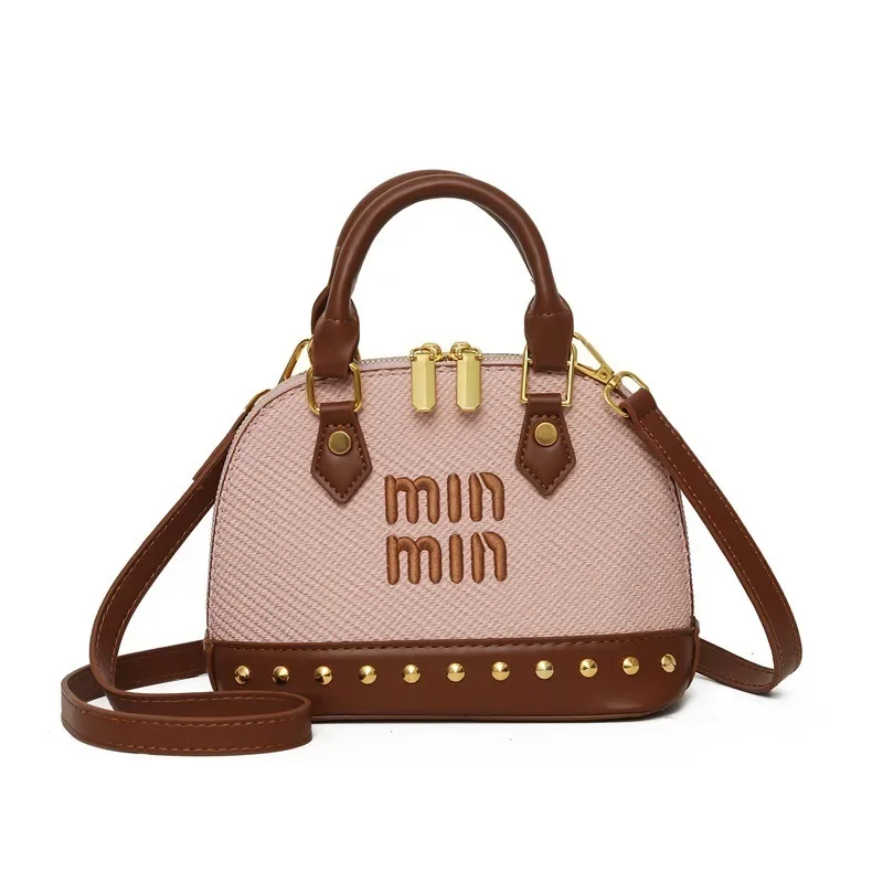 

Women's Boho Chic Crossbody Bag 2024 New Arrival Shell Design Studded Saddle Purse Fashion Shoulder Handbag for Ladies