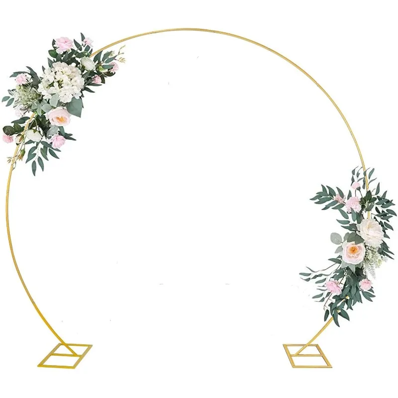 

Round Balloon Arch Kit - 7.2ft (2.2m) Metal Circle Backdrop Stand Balloon Arch Frame, Golden Iron Round Backdrop Arch for