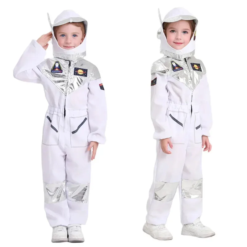 

Deluxe Boys Girls White Space Astronaut Costume Suitable For Book Week Halloween Carnival Out Space Themed Party Kids Costumes