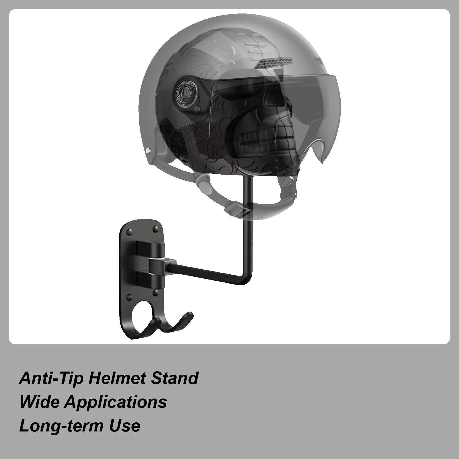 Motorcycle Helmet Wall Mount Cowboy Hat Skull Rack Wall Mount Clothes Helmet Holder For Men Women Bedroom Garage Living Room