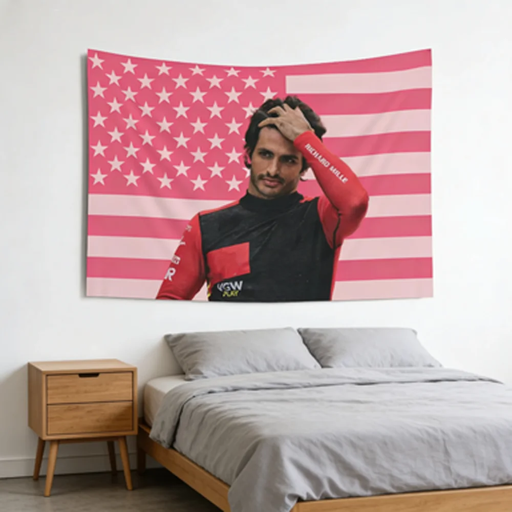 Lando Norris Pink American Flag Tapestry Racing Enthusiasts Men And Women Bedhead Decoration Background New Hot Selling