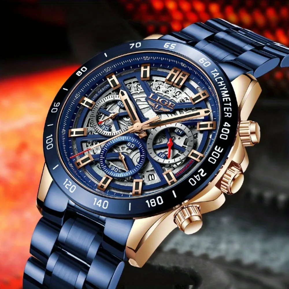 

2024 Top Brand Luxury Watch Fashion Business Sports Quartz Chronograph Wristwatches Hollowed Out Chronograph Watches Relogio