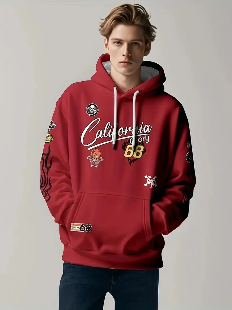 أحدث هوديي ساخن مع عناصر حروف الشارع الأوروبية والأمريكية ثلاثية الأبعاد مطبوعة للربيع والخريف بنمط رياضي ترفيهي #1