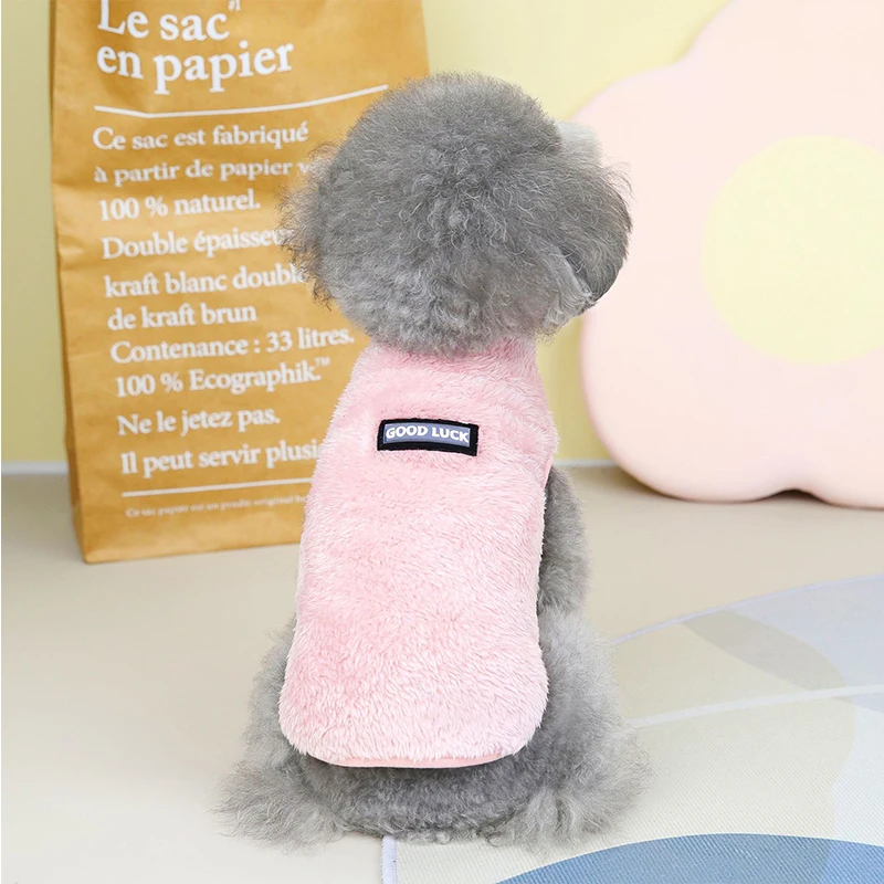 Pet Clothes Warm Winter Dog Cat Jacket Cute Wavy Double-sided Fleece Soft Puppy Kitten Coats For Small Medium Dogs Cats