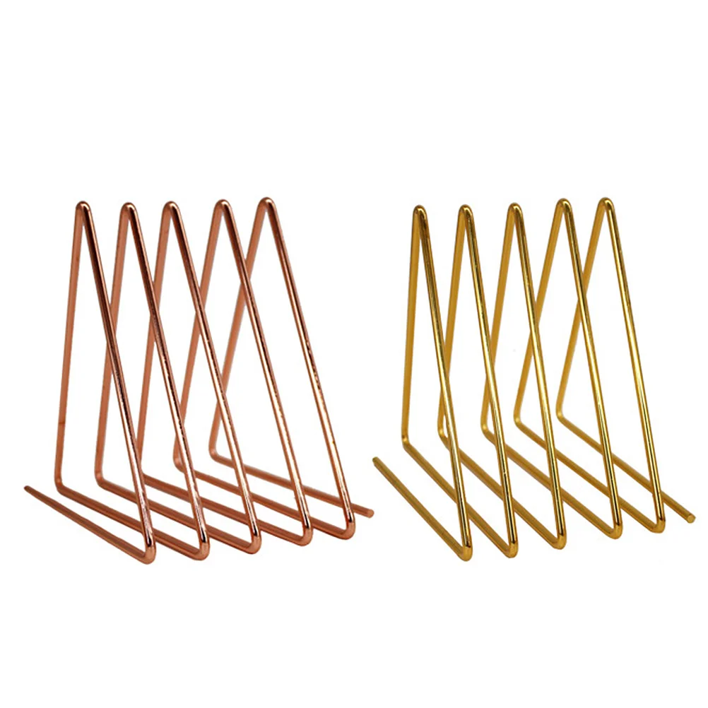 

1Pcs Iron Art Triangular Book Shelf Desktop Organizer Design Home Office Book Magazine Holder Rack