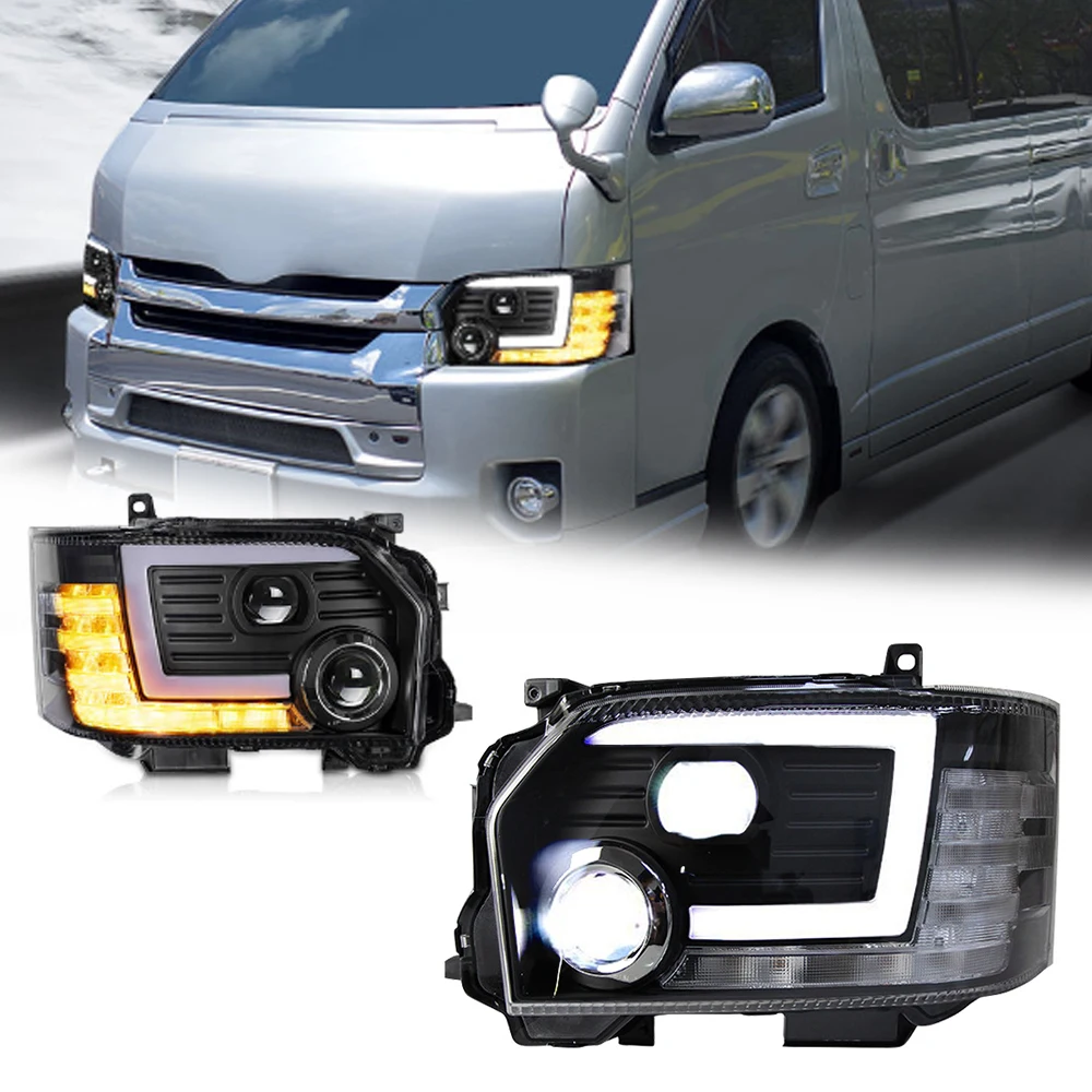 

Светодиодные фары для TOYOTA HIACE 14-18 RHD LHD стиль полностью светодиодные DRL Автомобильные фары в сборе Сигнал Автомобильные аксессуары Модифицированная лампа