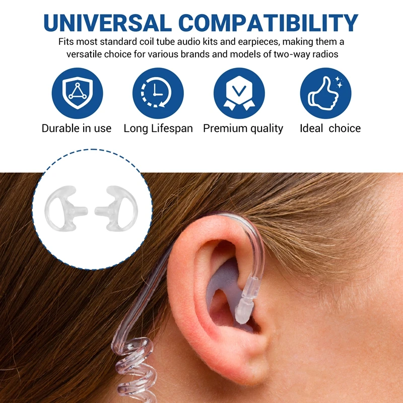 Soft Radio Earmold Replacing Earpiece Insert Acoustic Coil Tube Audio Kits Headphone Accessories