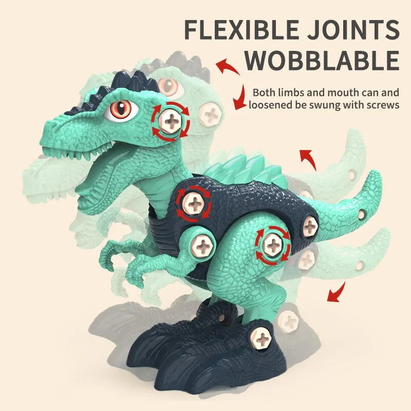 Take Apart Dinosaur Construction Screw Building Block Set Electric Drill Disassembly Assembly Puzzle Toys Children Creative Gift