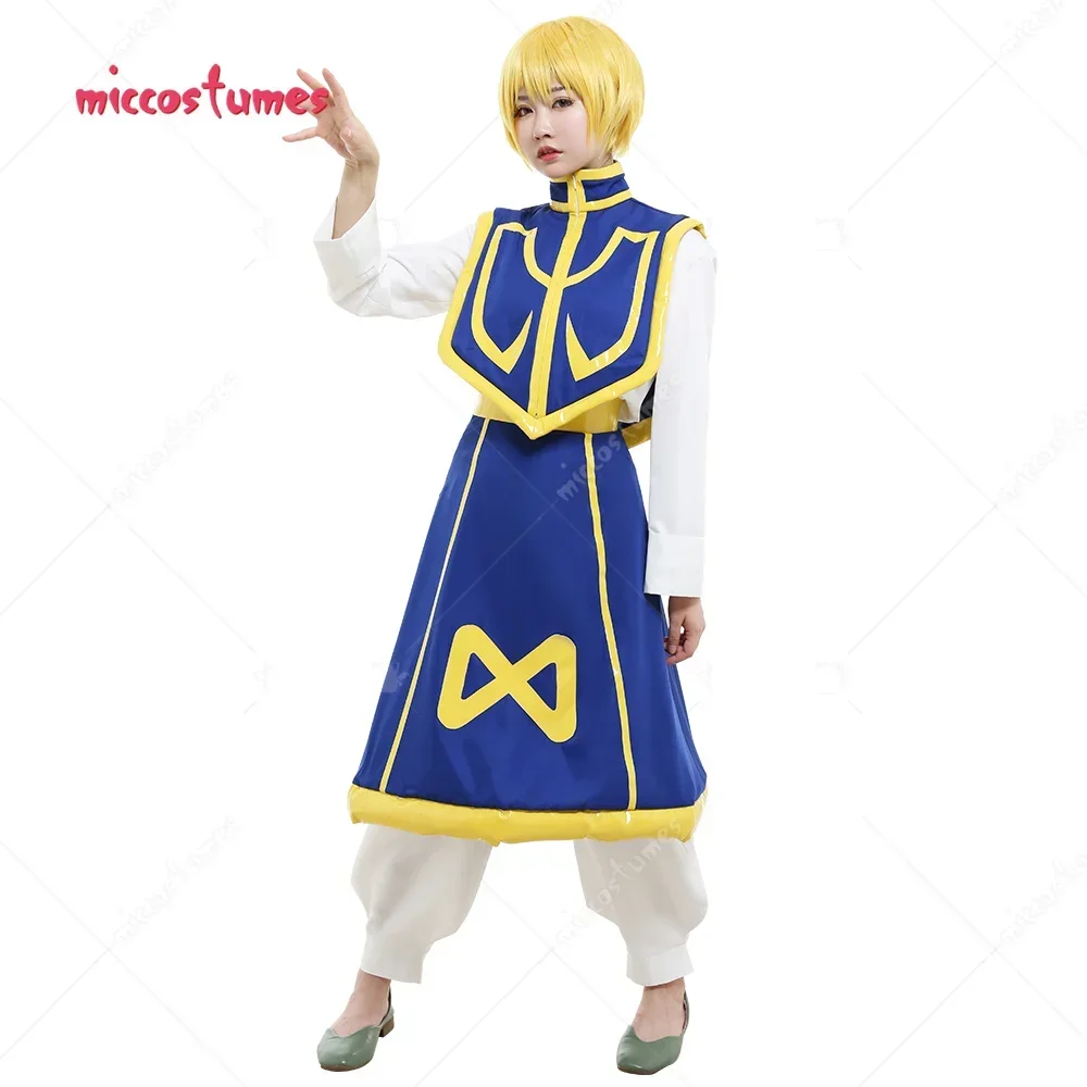 

Miccostumes Unisex Hunter Kurapika Long Sleeves Suit Cosplay Costume Outfit with Cloak and Outer Skirt for Halloween Costumes