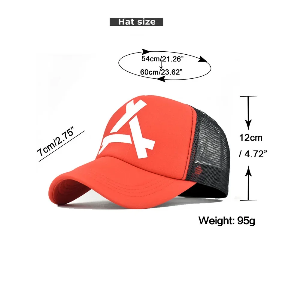 Summer Unisex Men Fishing Baseball Caps Women Breathable Mesh Snapback Hats Red Black Casual Sport Hats 3D Printing Cap