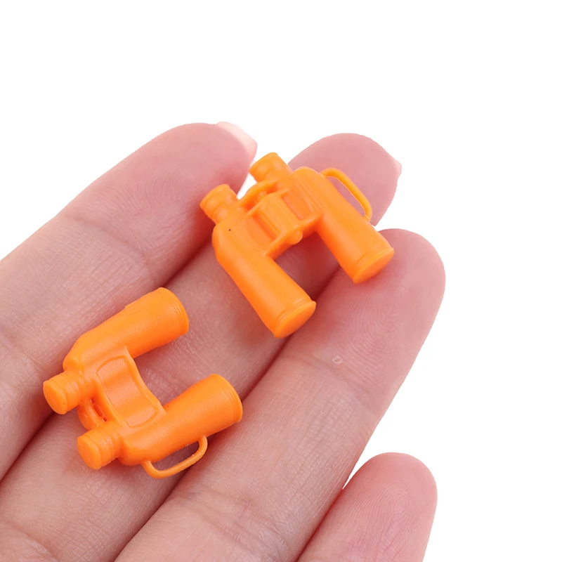 2Pcs 1:12 DollHouse Miniature Binocular Telescope Pocket Portable Binoculars Study Room Decor Educational Model Toy