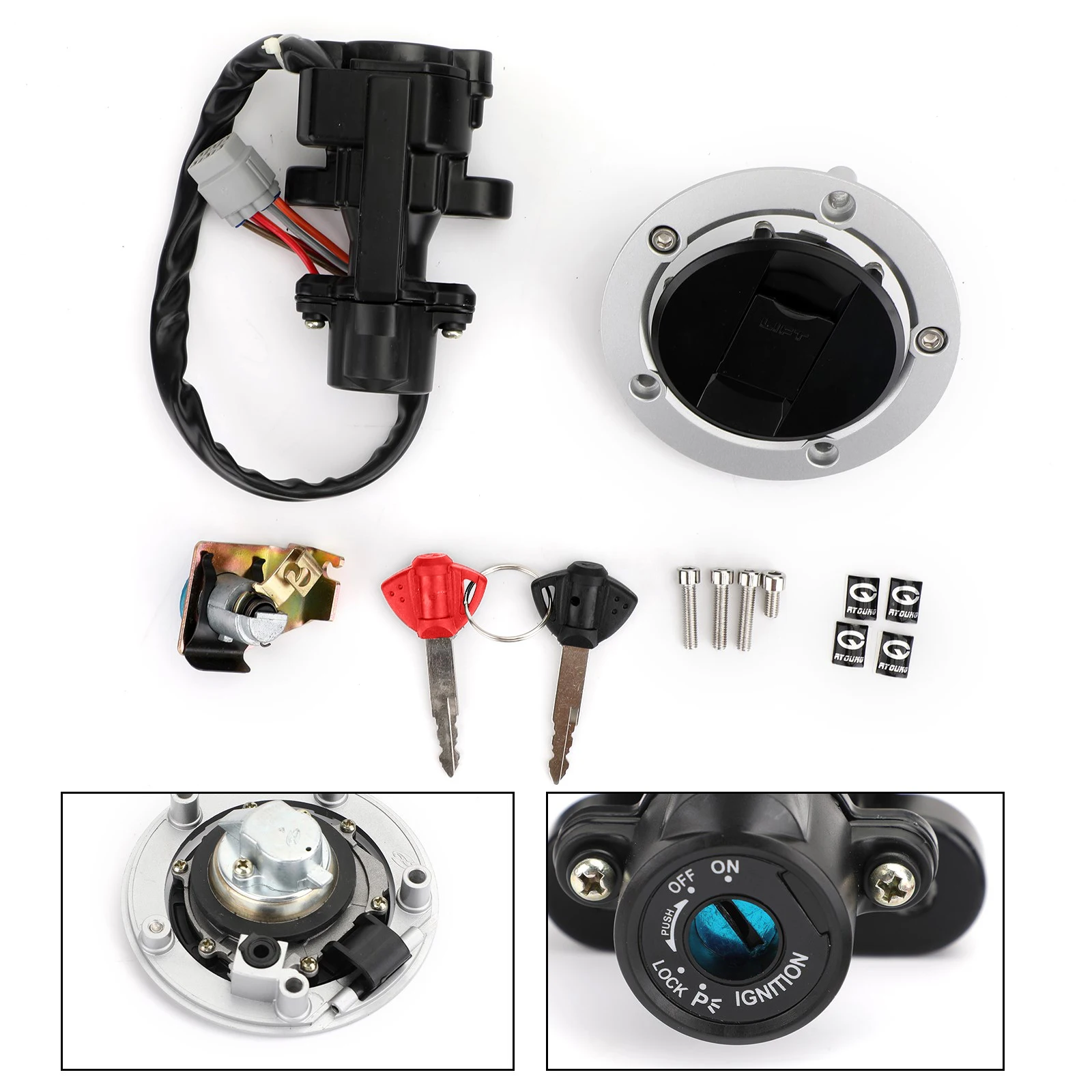 

Topteng Ignition Switch Fuel Gas Cap Seat Lock Keys For Suzuki Vstrom DL 650 1000 DL650 DL1000 Accessories