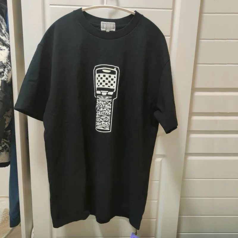 High Quality Cotton CAVEMPT Tshirts Cyberpunk Electronic Pixel Print Black Round Neck Short Sleeve CE Men Women Street Outfit